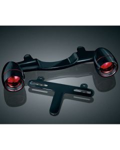 Kuryakyn Black Bullet Light Rear Turn Signal Bar License Plate Harley Touring