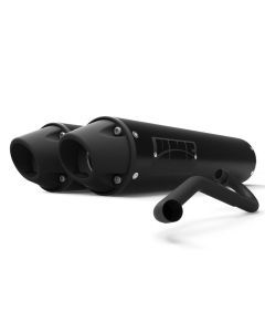 HMF Muffler Polaris RZR RS1 18-22 Black Performance Dual Full System Exhaust Blackout Euro End Cap