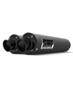 HMF Muffler Can-Am Renegade 500/850 12-22 Gun Metal Performance Dual Slip On Exhaust Black Turn Down End Cap