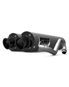 HMF Muffler Honda Talon 19-24 Gun Metal Performance Dual Full System Exhaust Black Turn Down End Cap