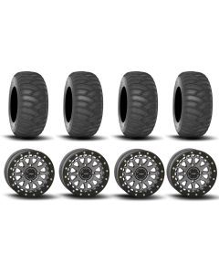 System 3 SB-6 Beadlock Gun Metal Grey 15" Wheels And SS360 Sand/Snow Tires [33x10-15] ,[33x12-15]
