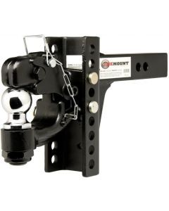 OneMount Adjustasble Pintle Hook and 2 Inch Ball Combo, 10,000 lbs. Tow Capacity