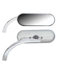 Arlen Ness Micro Chrome Mini Oval Left Side Mirror Harley or Metric EACH New