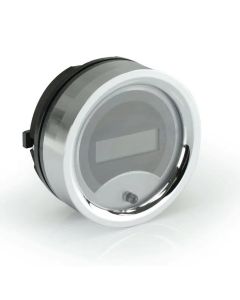 1958-62 Chevy Corvette Digital Clock, Silver Alloy Style Face, White Display