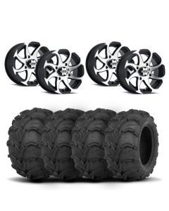 ITP Twister 14" Machined Black Wheels And Mud Lite Tires [27x12-14]