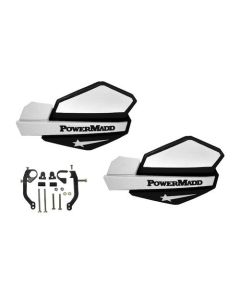 PowerMadd Star Series Handguard Guards Kit Black White Universal ATVs Dirtbike