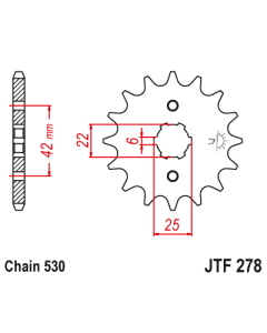 JT Sprockets Front Steel Countershaft Sprocket 17 Tooth 17T 530 Chain JTF278.17