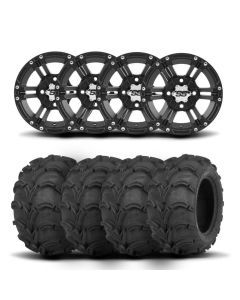 ITP SS212 14" Matte Black Wheels And Mud Lite Tires [28x12-14]