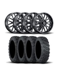ITP Hurricane 20" Matte Black Wheels And Versa Cross XTR Tires [33x10-20]