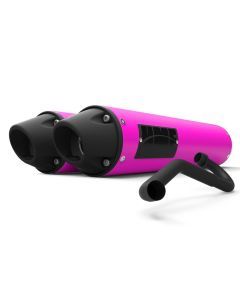 HMF Muffler Polaris RZR RS1 18-22 Pink Performance Dual Full System Exhaust Blackout Euro End Cap