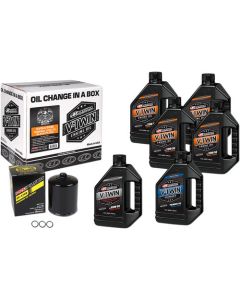 Maxima Oil Change Kit 20W50 Mineral Black for 84-99 Harley Davidson Evo Big Twin