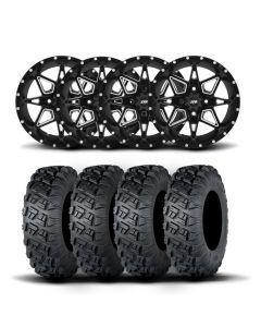 ITP Tornado 15" Matte Black Wheels And Versa Cross XTR Tires [33x10-15]