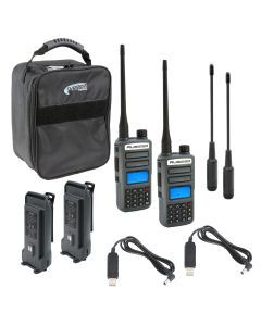 Rugged Radios ADVENTURE PACK - 2 PACK - GMR2 PLUS GMRS and FRS Two Way Handheld Radios with XL Batteries and Long Range Antennas - Grey RUGGED-ADVENTURE-PACK