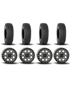 System 3 SB-7 Beadlock Titanium 14" Wheels And XC450 Tires [30x10R-14]